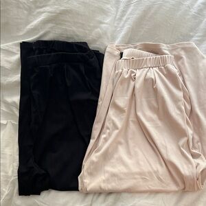 Black and Beige Flowy Pants